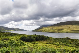 Killary Harbour, fjord, rain clouds, Connemara National Park, Galway, Wild Atlantic Way, Ireland,