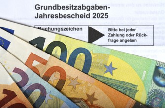 Property tax annual tax assessment 2025, symbolic image property tax reform, property tax,