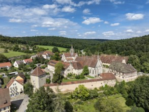 Bebenhausen Monastery and Palace, former Cistercian Abbey, aerial view, district of Tübingen,