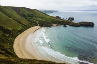 Beach, Playa de Torimbia, near Llanes, Asturias, Asturias, Costa Verde, Northern Spain, Spain,