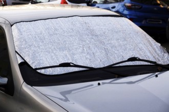 Protective film for windscreen in winter, Germany, Europe