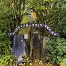 Schinderhannes drinking trough above the Hahnenbach valley, legend as Robin Hood of the Hunsrück,