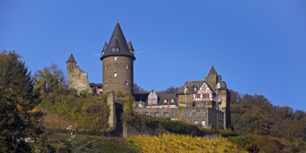 Stahleck Castle, hilltop castle, now a youth hostel, Bacharach, UNESCO World Heritage Upper Middle