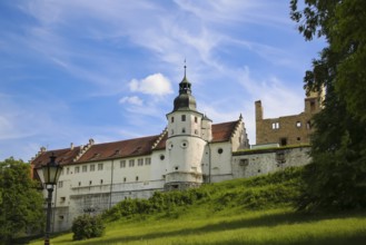 Castle church, church tower, Hellenstein Castle, historical building, fortification, castle