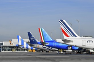 Aircraft Line Up at Terminal 1, Aircraft Line Up, Air France, ITA Airways, Sky, Sky Team, Condor,