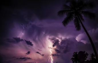 Lightning Over Florida, USA, Night, North America