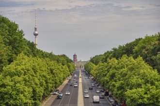 Berlin Germany, high angle view city skyline at Brandenburg Gate and Tier Garden