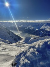 Snow-covered winter landscape in the Silvretta Montafon ski area in Vorarlberg, Austria, Europe