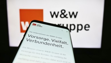 Stuttgart, Germany, 24/08/2023: Mobile phone with the website of the German company Wüstenrot