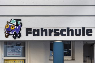 Logo and lettering driving school, Allgäu, Bavaria, Germany, Europe