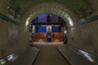 The old St. Pauli Elbe Tunnel in Hamburg, Germany, Europe