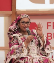 FRANKFURT AM MAIN, Germany, October 20 2023: Djaïli Amadou Amal (*1975, author) on stage at the