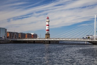 Malmö Harbor, Lighthouse, Skane-County, Malmö, Sweden, Scandinavia, Europe