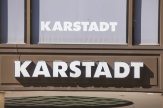 Logo Karstadt Galeria Kaufhof on a department store, Hamburg, Germany, Europe