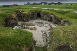 Excavation, Neolithic building, Skara Brae, Orkney Islands, Scotland, Great Britain