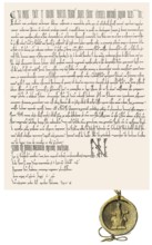 Facsimile, certificate by Frederick I, Frederick Barbarossa, Friedrich I., 1122-1190, the Holy