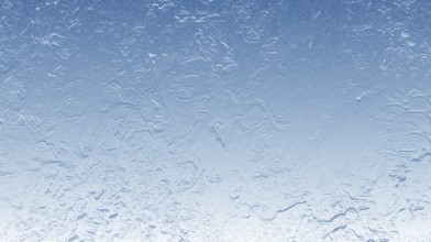 An abstract textured image resembling frosty ice with a gradient from white to blue, evoking a