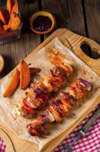 Sweet potato fries with spicy paprika shashlik