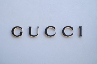 Logo of the Gucci brand, Roermond, Netherlands