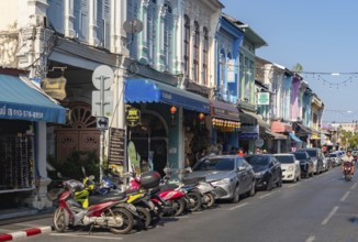 A picture of the colorful Sino Portuguese architecture in Phuket Old Town
