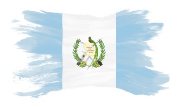 Guatemala flag brush stroke, national flag on white background