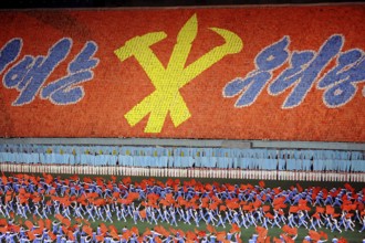 08.08.2012, Pyongyang, North Korea, Asia, Dancers and acrobats at the Arirang Festival at the