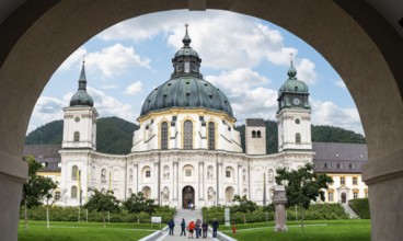 Courtyard of the School and Monastery Ettal, Bavaria, Germany, Europe