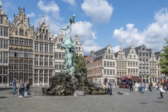 Antwerp, Belgium, July 28, 2016: The Grote Markt of Antwerp. It is located in the heart of the old