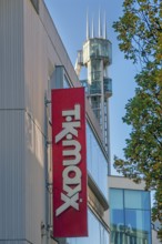 Lettering and logo of TK Maxx, Kempten, Allgäu, Bavaria, Germany, Europe