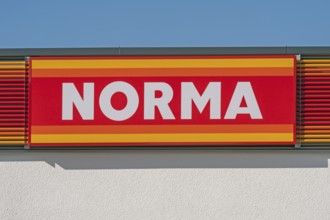 Logo and lettering, NORMA supermarket, Norma Lebensmittelfilialbetrieb Stiftung & Co. KG, Kempten,