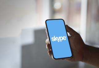 Skype Mobile Logo on smartphone