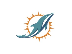 Nach links gedreht, Logo der Miami Dolphins, Logo