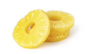 Pineapple slice isolated on white background