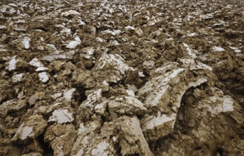 Close-up of clods, freshly ploughed field