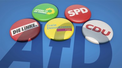 Symbolic image on the rise, electoral success, etc. of the AfD