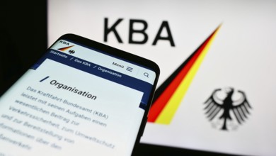 Stuttgart, Germany, 09-17-2023: Mobile phone with website of German federal agency