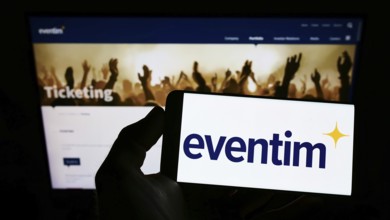 Stuttgart, Germany, 05-21-2022: Person holding smartphone with logo of German ticketing company CTS