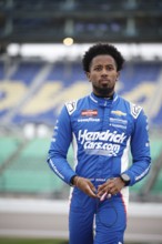 Rajah Caruth takes to the track to practice for the Heart of America 200 in Kansas City, KS, USA,