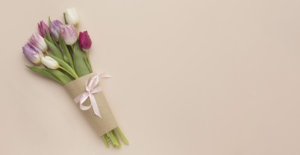 Photo Bouquet of tulips with copy space. Resolution and high quality beautiful photo