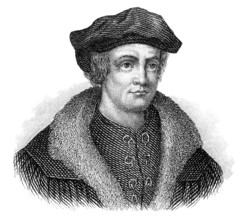 Portrait of Thomas Muentzer or Muenzer, around 1489 - 1525, a Protestant theologian and
