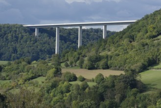 Kochertal bridge near Braunsbach-Geislingen, motorway bridge, Kochertal, Kocher, Bühlertal, Bühler,