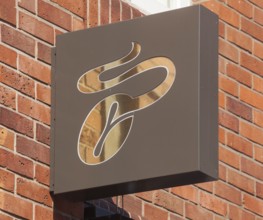 Coffee bean, Tschibo logo on a Tschibo branch, Bremen, Germany, Europe