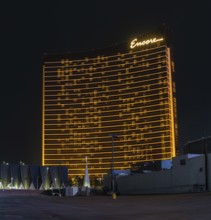 A picture of the Encore at Wynn Las Vegas at night