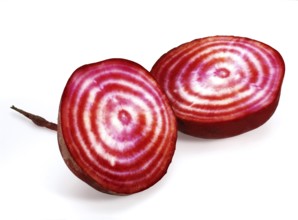 Beetroot, beta vulgaris rubra against white background