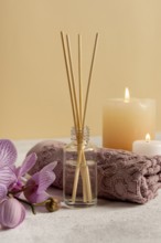 Relaxation concept with scented sticks candles