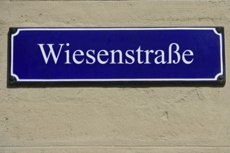 Enamel sign Wiesenstraße