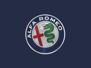 Nach links gedreht, alfa romeo-Emblem, Auto, Logo