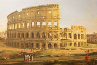 Turin, Italy, May 2023: The Colosseum, Gaspare Vanvitelli painting, Rome 1736, Europe