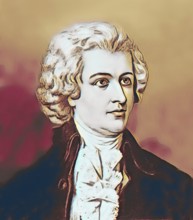 Wolfgang Amadeus Mozart, 1756, 1791, a composer of the First Viennese School, digitally edited