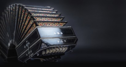 close up of an bandoneon